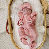 Luna + Luca Ruffle Waffle Set - Dusty Rose | Milk & Baby
