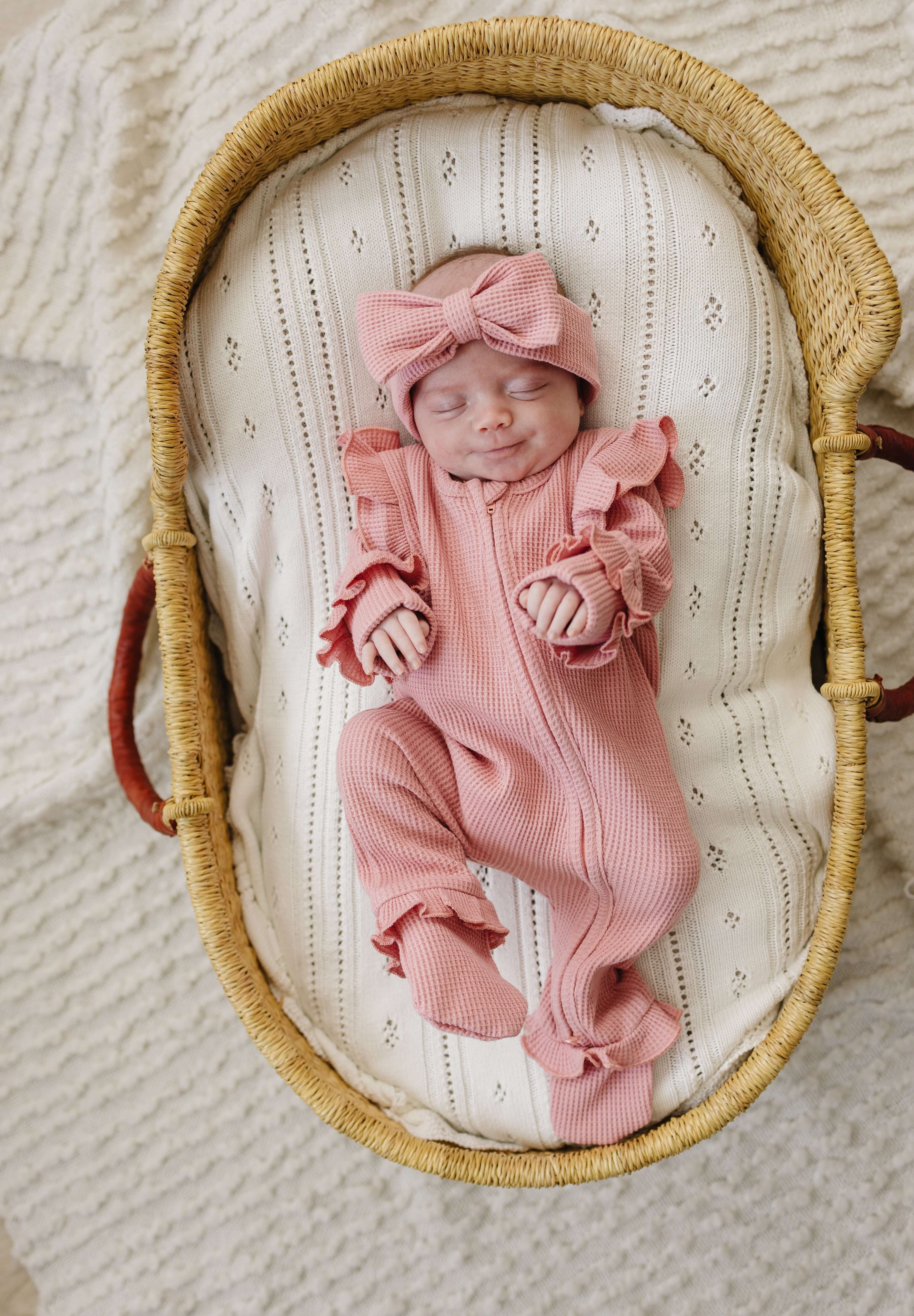 Luna + Luca Ruffle Waffle Set - Dusty Rose | Milk & Baby