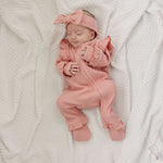 Luna + Luca Ruffle Waffle Set - Dusty Rose | Milk & Baby