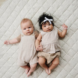 Tan Stripes Peplum Set | Milk & Baby