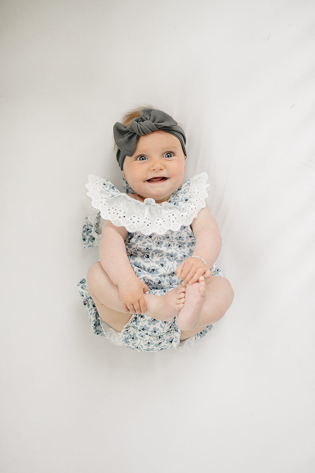 Blue Blossom Bubble Romper | Milk & Baby