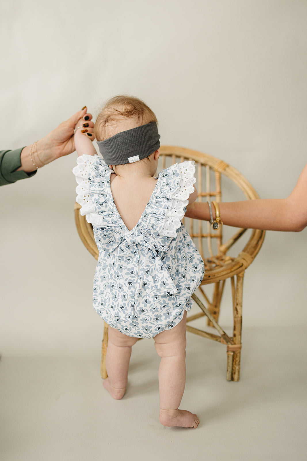 Blue Blossom Bubble Romper | Milk & Baby