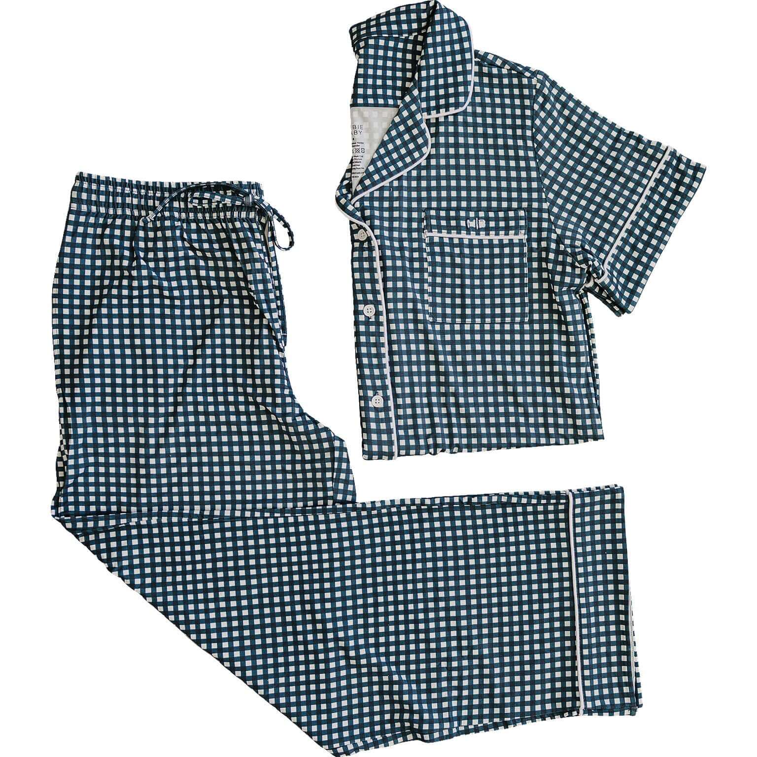 Navy Gingham Women's Pajama Set | Milk & Baby