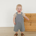 Gingham Short Linen Overalls | Milk & Baby