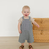 Gingham Short Linen Overalls | Milk & Baby