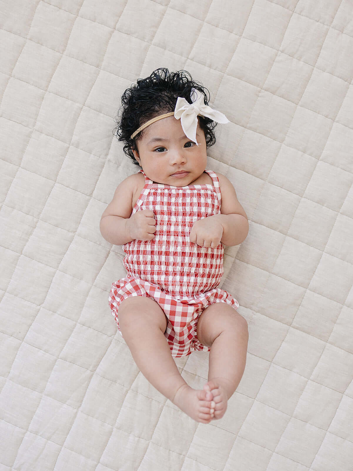Gingham Ruched Bloomer Set | Milk & Baby