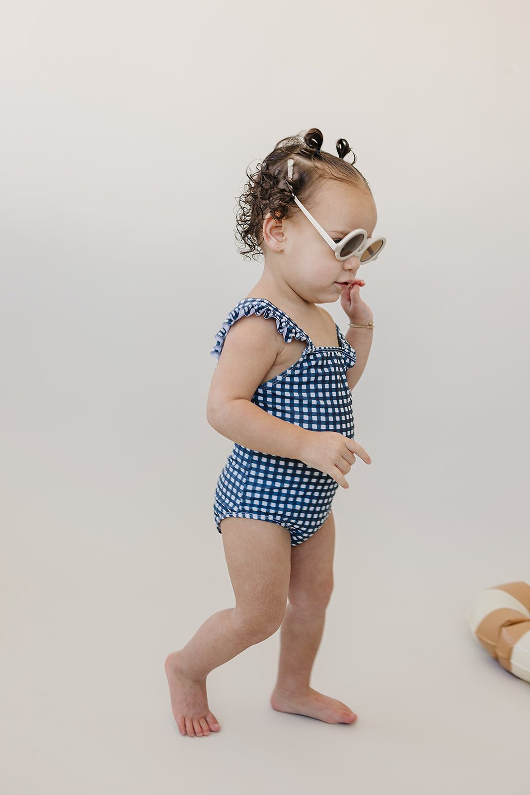 Navy Gingham One-Piece | Milk & Baby