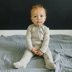 Oatmeal Bamboo Footed Zipper | Milk & Baby
