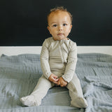 Oatmeal Bamboo Footed Zipper | Milk & Baby