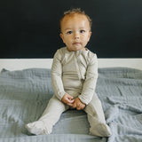 Oatmeal Bamboo Footed Zipper