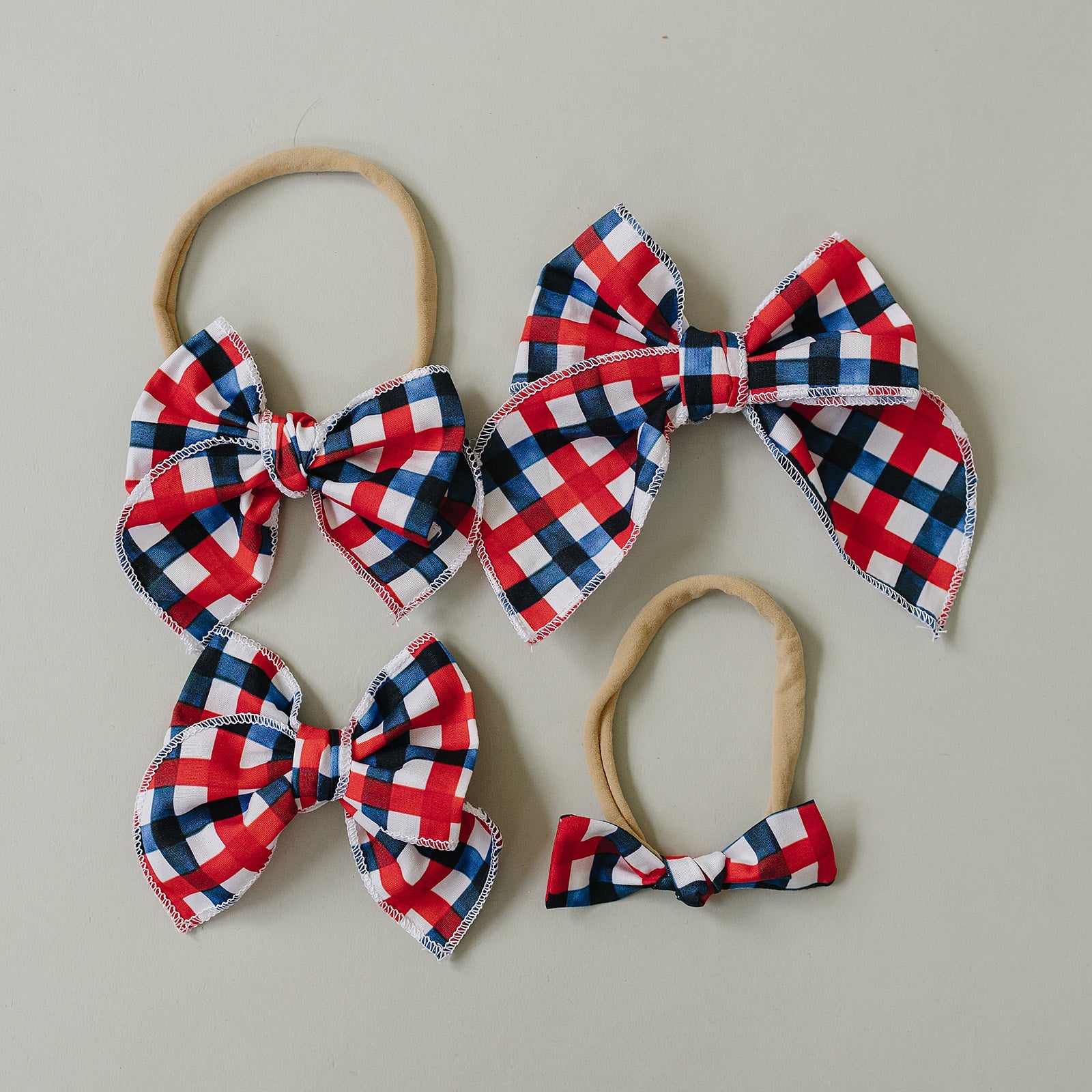 All American Plaid Hair Bows | Milk & Baby