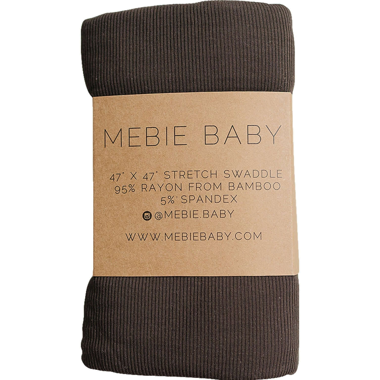 Brown Ribbed Bamboo Stretch Swaddle | Milk & Baby