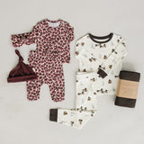 Antique Floral Ribbed Bamboo Layette Set