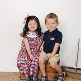Flag Smocked Plaid Dress