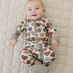 Conversation Hearts Ribbed Bamboo Zipper | Milk & Baby