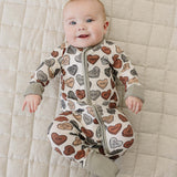 Conversation Hearts Ribbed Bamboo Zipper | Milk & Baby