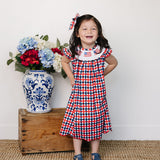 Flag Smocked Plaid Dress