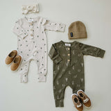 Floral Long Sleeve Button Romper | Milk & Baby