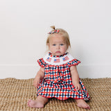 Flag Smocked Plaid Dress