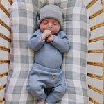 Dusty Blue Waffle Set | Milk & Baby | Comfy, cozy, and cute — our Dusty Blue Waffle Set is an everyday essential. Made from soft waffle-knit fabric, this matching set includes a long sleeve bodysuit and relaxed-fit pants for a cozy, all-day feel. Snaps at