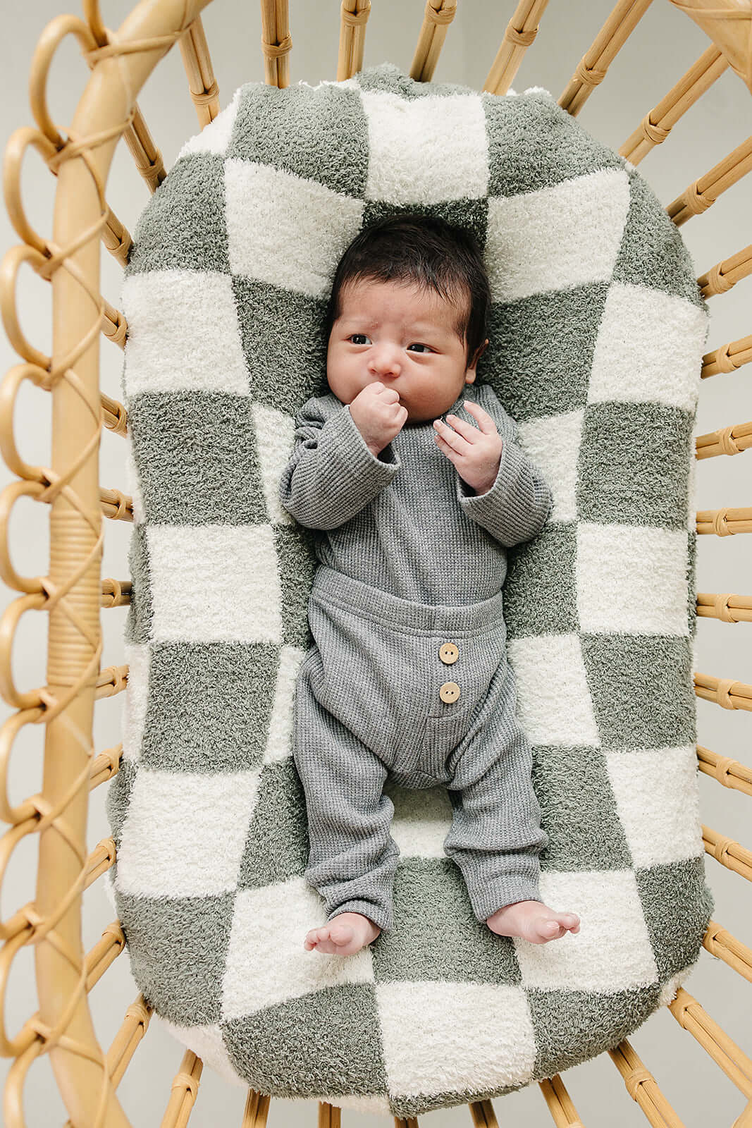 Charcoal Bodysuit Waffle Set | Milk & Baby
