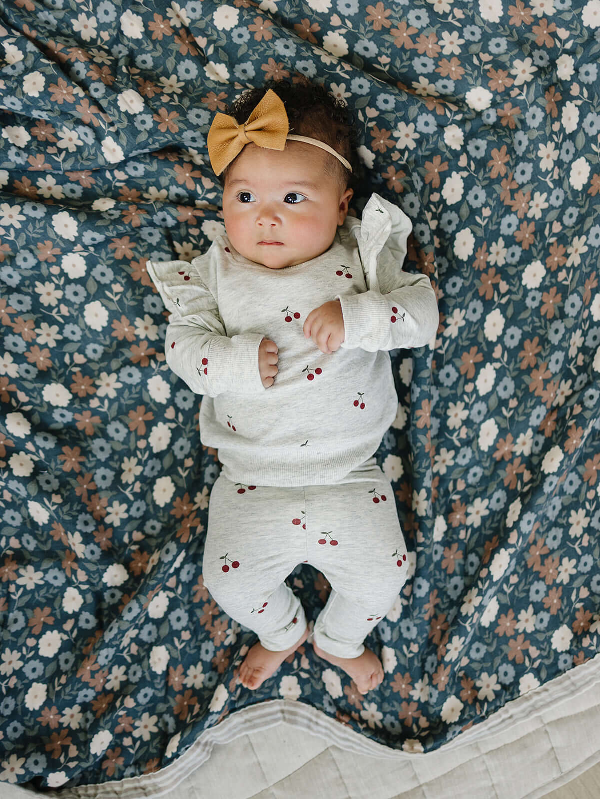 Cherry Ruffle French Terry Set | Milk & Baby