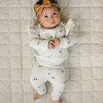 Cherry Ruffle French Terry Set | Milk & Baby