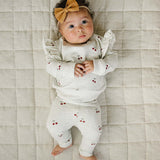 Cherry Ruffle French Terry Set | Milk & Baby