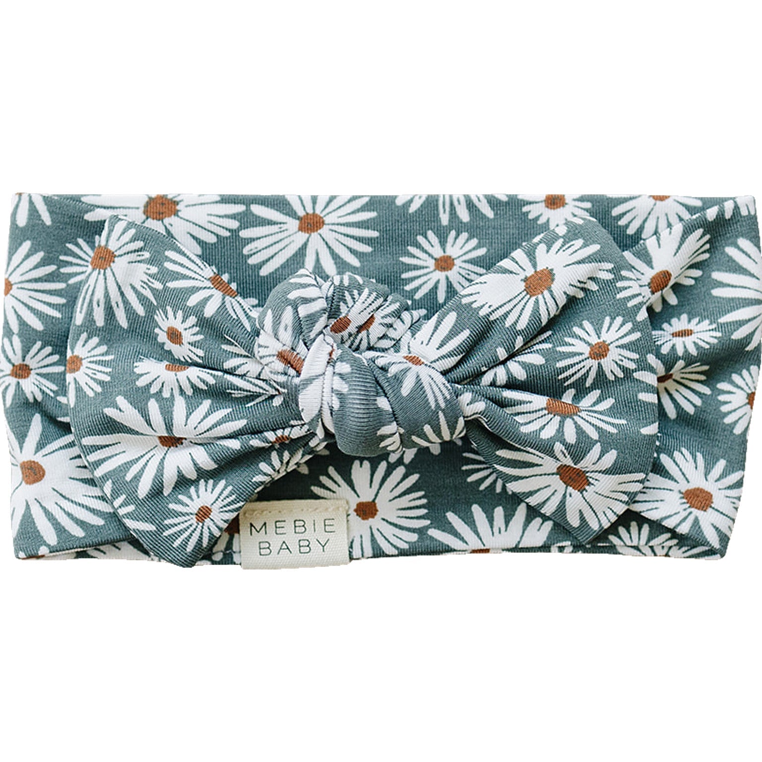 Dark Green Daisy Bamboo Head Wrap | Milk & Baby