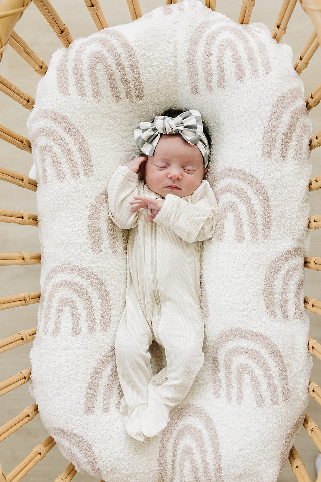 Light Green Checkered Bamboo Head Wrap | Milk & Baby
