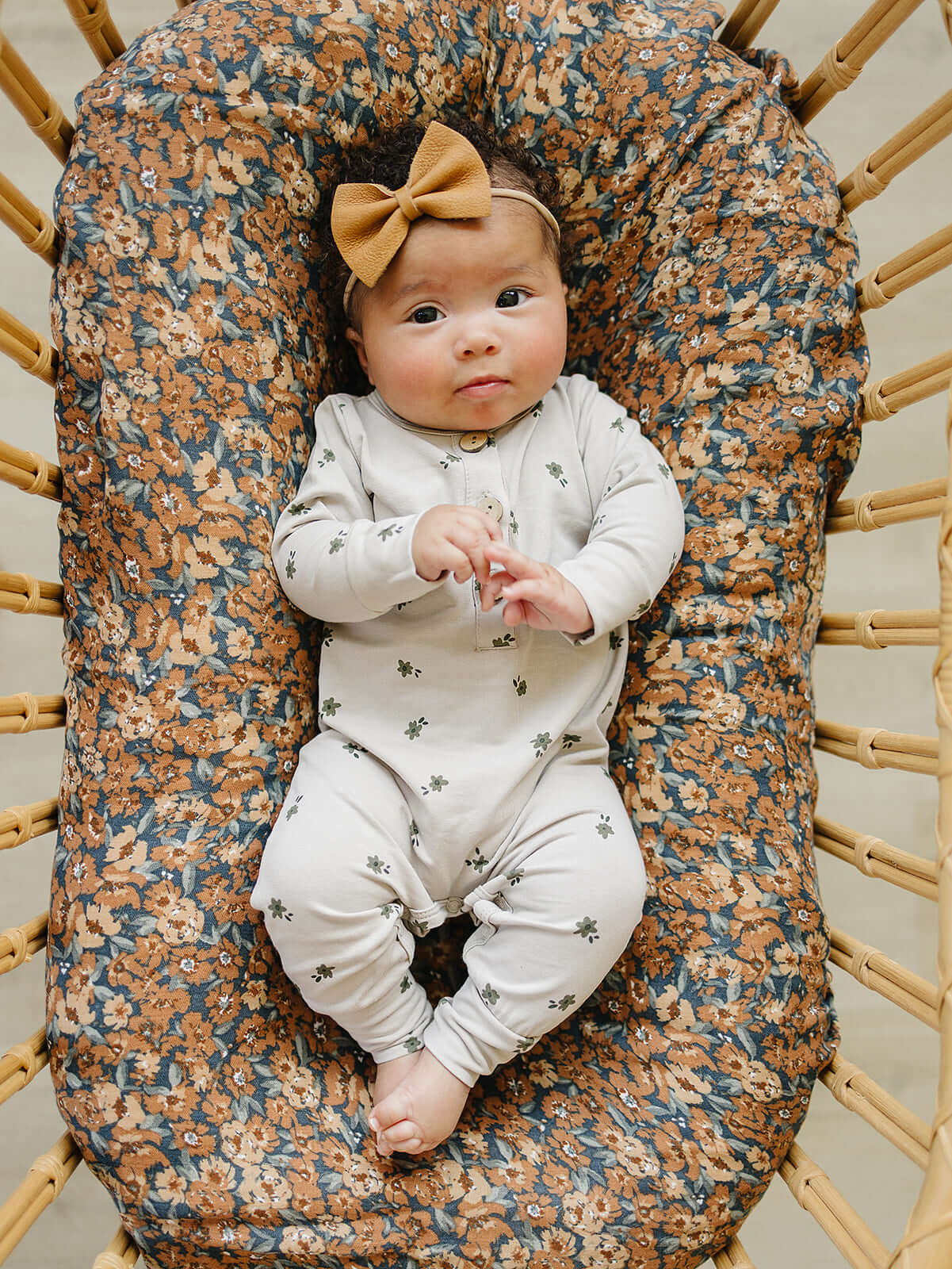 Floral Long Sleeve Button Romper | Milk & Baby