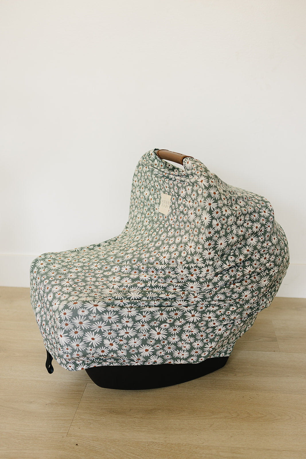 Dark Green Daisy Bamboo Multi-Use Cover | Milk & Baby
