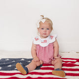 Gingham Flag Smocked Bubble Romper