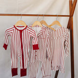 Red Stripe Bamboo Zipper