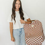 Rust Checkered Bamboo Multi-Use Cover | Milk & Baby