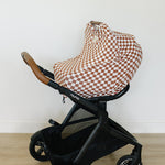 Rust Checkered Bamboo Multi-Use Cover | Milk & Baby