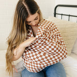 Rust Checkered Bamboo Multi-Use Cover | Milk & Baby