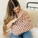 Rust Checkered Bamboo Multi-Use Cover | Milk & Baby