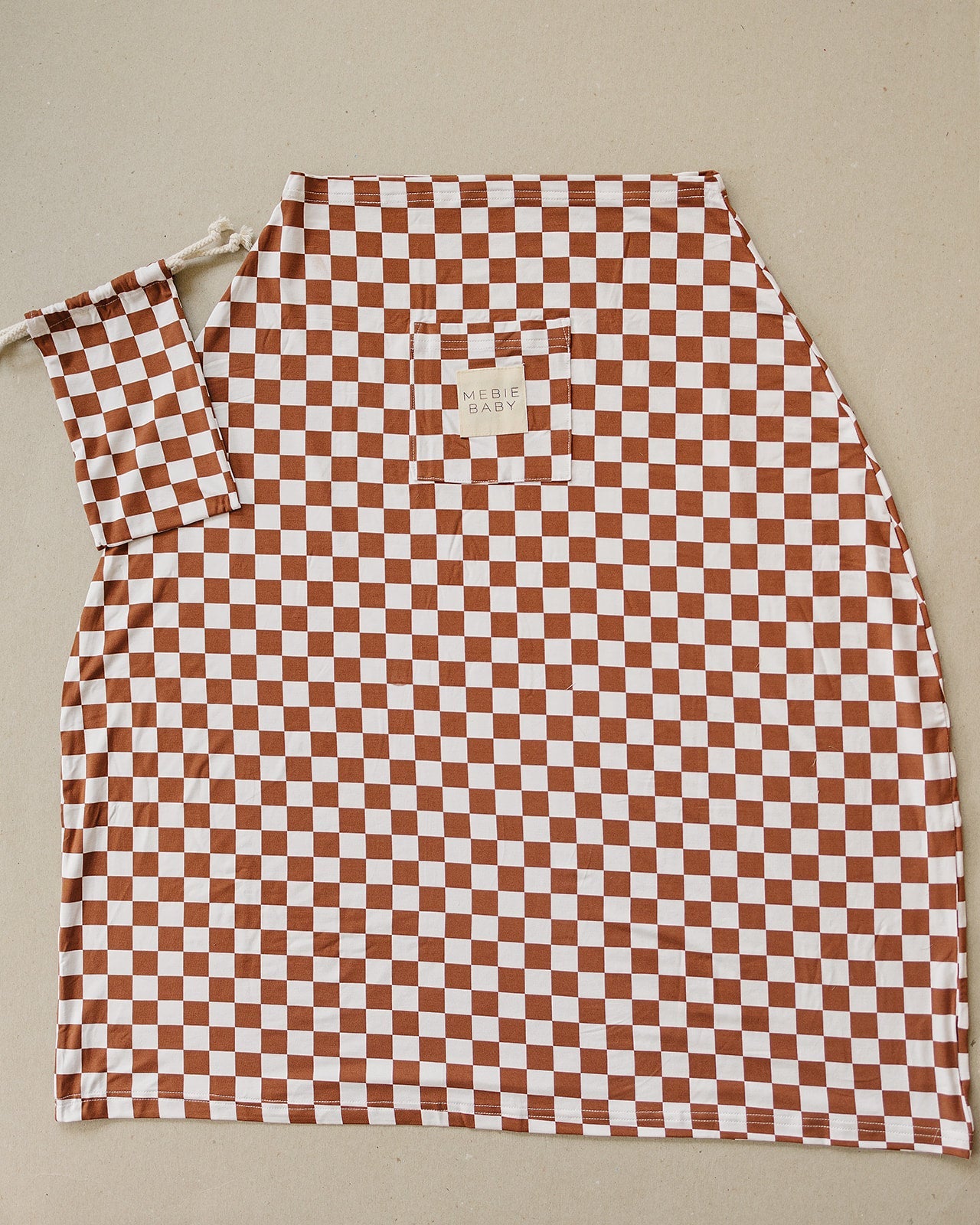 Rust Checkered Bamboo Multi-Use Cover | Milk & Baby