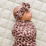 Antique Floral Ribbed Bamboo Stretch Swaddle