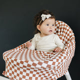 Rust Checkered Bamboo Multi-Use Cover | Milk & Baby