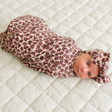 Antique Floral Ribbed Bamboo Stretch Swaddle