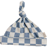 Blue Checkered Bamboo Newborn Knot Hat | Milk & Baby