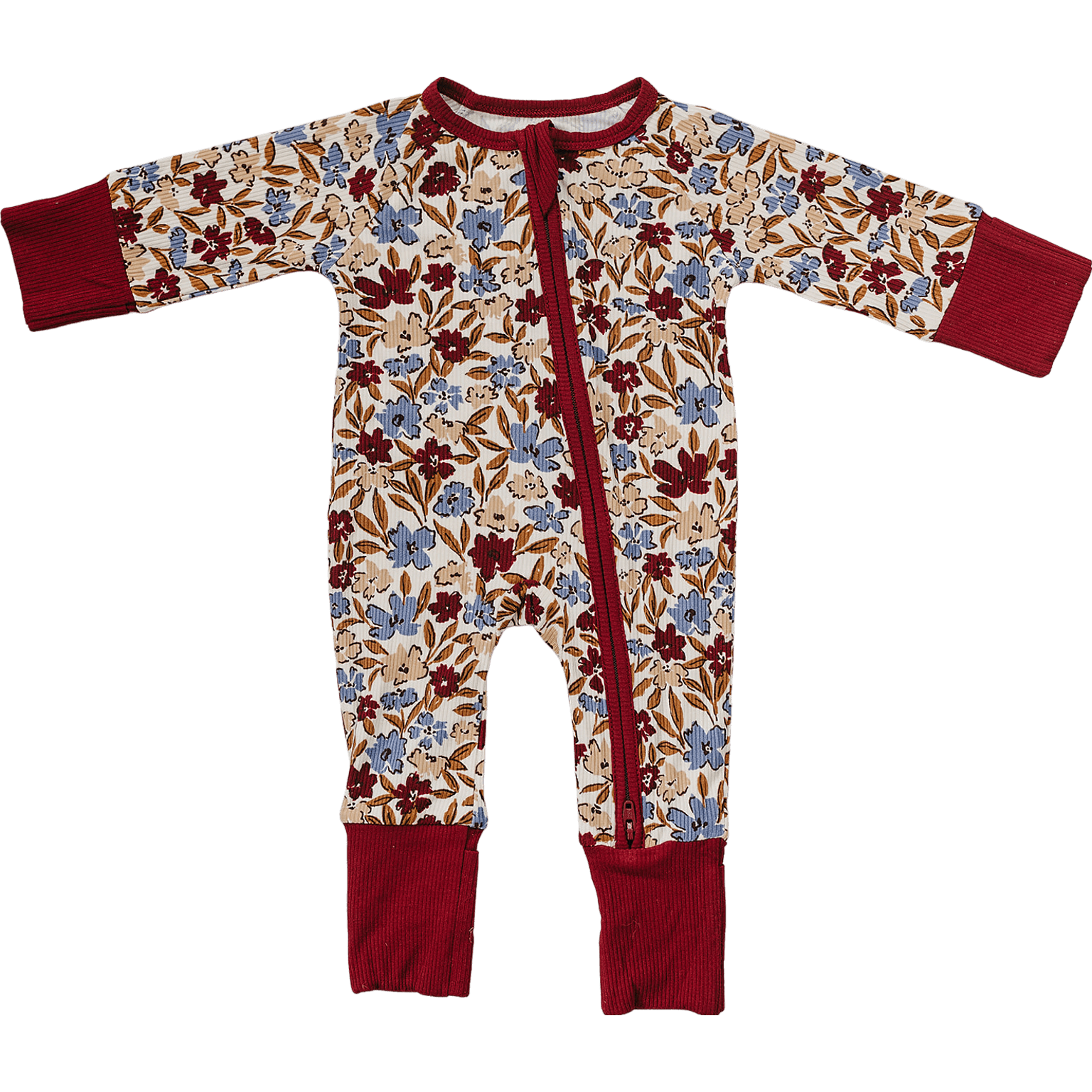 Desert Floral Ribbed Bamboo Zipper | Milk & Baby