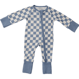 Blue Checkered Bamboo Zipper | The Blue Checkered Bamboo Zipper pajamas are a must-have for your baby's wardrobe. Made from soft bamboo fabric, these gender-neutral footed pajamas feature a convenient double zipper design that allows for easy diaper chang