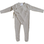 Taupe Knit Wrap Romper | Milk & Baby