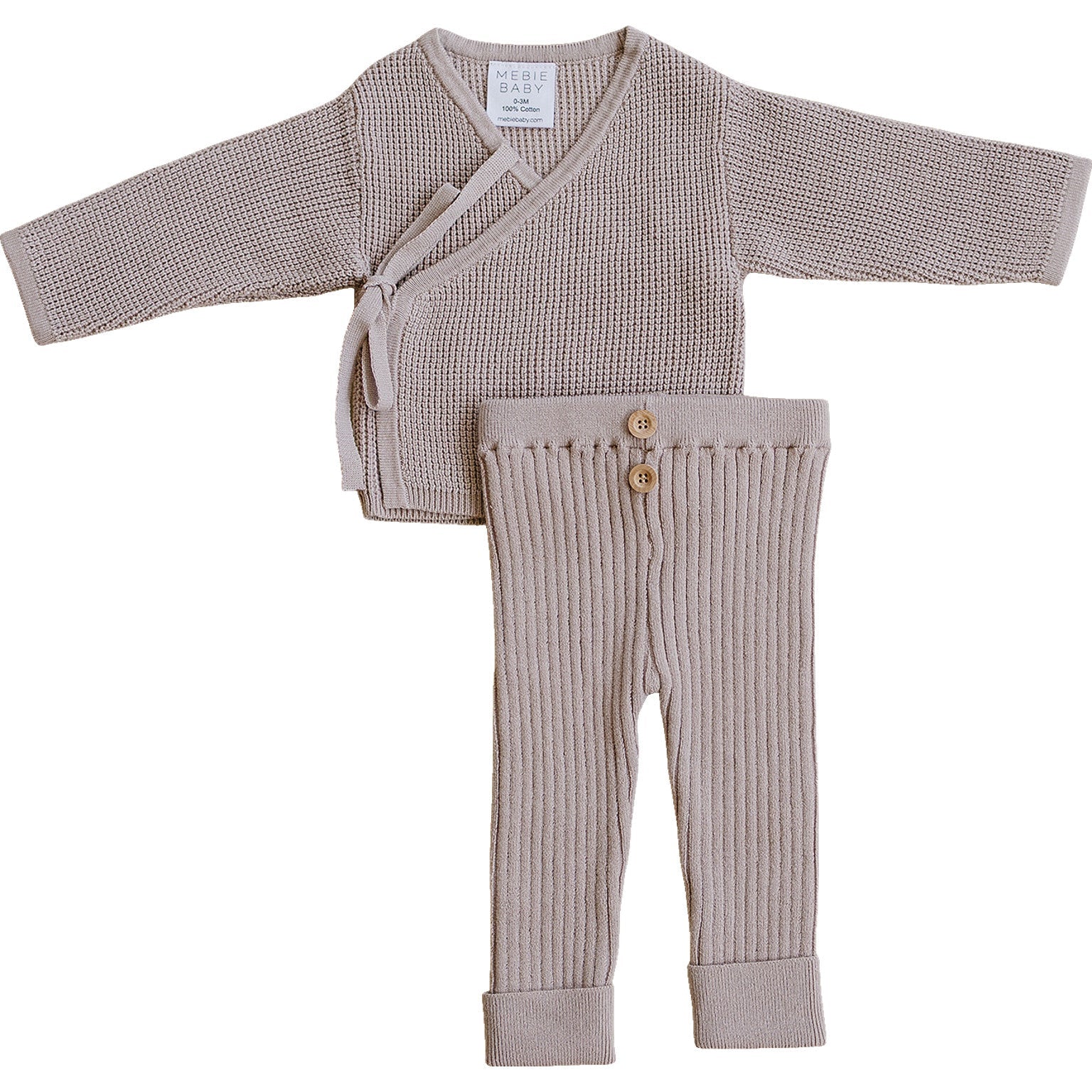 Mauve Knit Wrap Set | Milk & Baby
