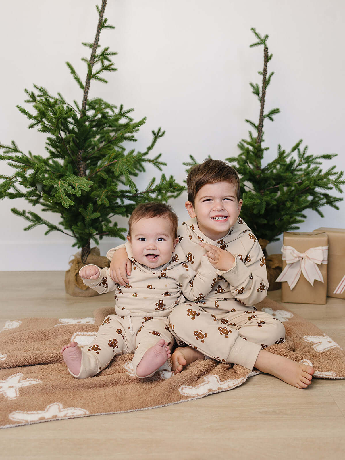 Gingerbread Hooded French Terry Set | Milk & Baby