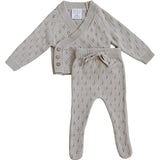 Taupe Pointelle Knit Set | Milk & Baby