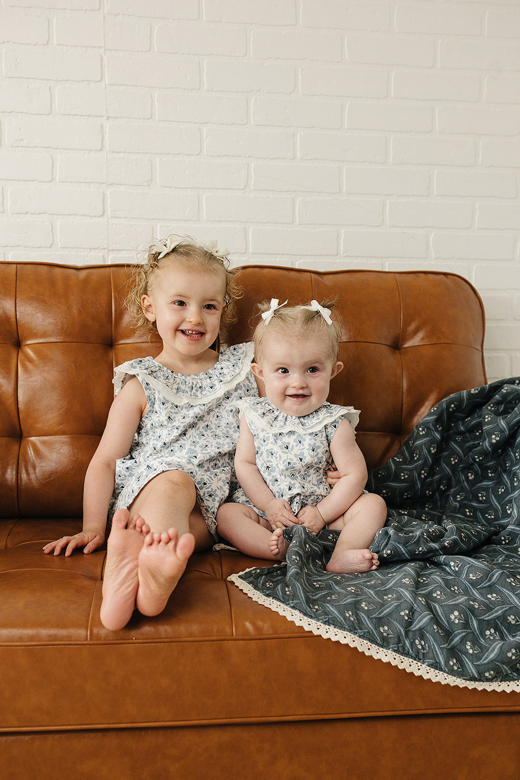 Blue Blossom Bubble Romper | Milk & Baby